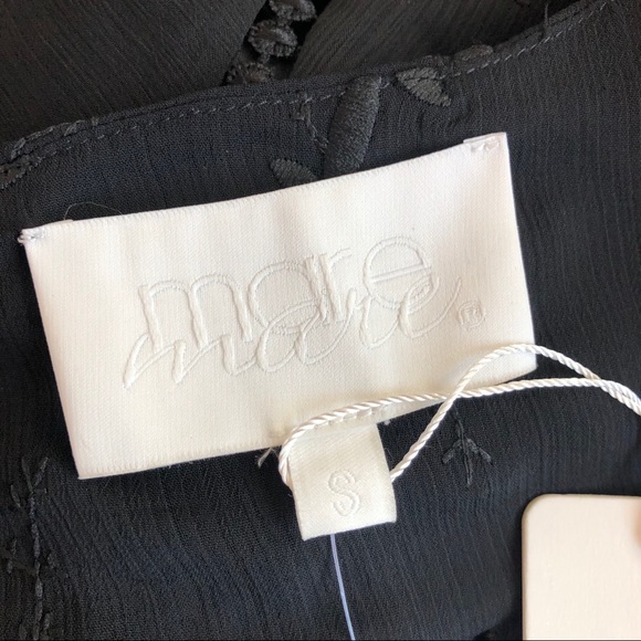 NWT $179~MARE MARE ANTHROPOLOGIE~Black Embroidered “ANYA” V-Neck Ruffle Dress~S - Picture 15 of 16